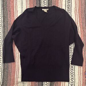 Evie Sweater Women's Top Blouse Shirt Large Deep Purple Quiet Luxury Capsule